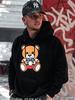 Autumn and Winter Velvet Sports Cartoon Bear Print Sweater Youth Casual Hooded Sweater European Size