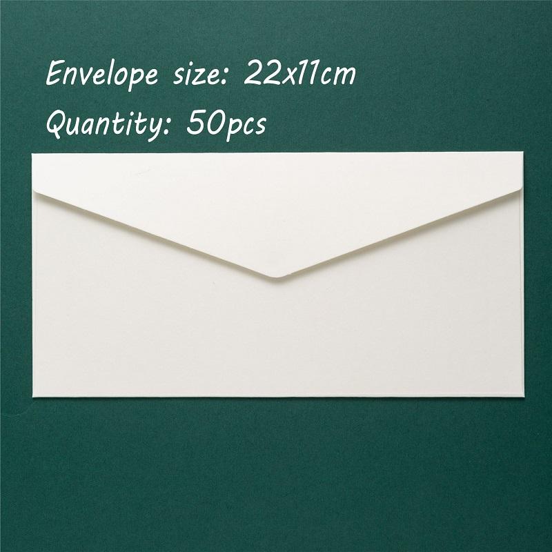 50pcs/lot Envelope High-grade 250g Kraft Paper Big Envelopes Western White Envelopes for Wedding Invitations Business Stationery
