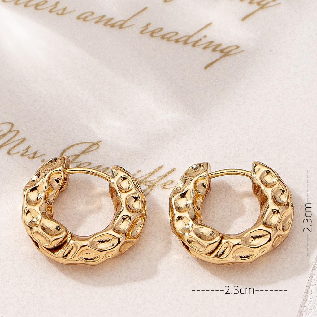 Geometric Irregular Concave-convex Texture Ear Buckle Simple Temperament Trend Earrings