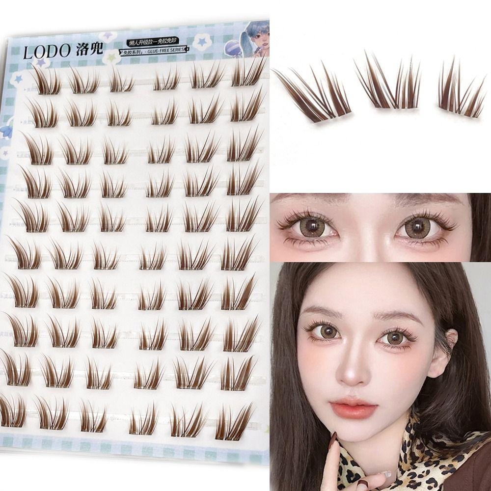 DIY Brown Lash Clusters Cat Eye Style Individual Lashes Women Eye Lashes  Eyelash Extension