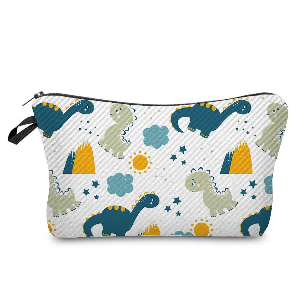Women Dinosaur Print Cosmetic Bag Toiletries Organize Travel Storage Case