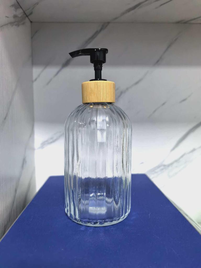410ml Glass Pump Bottle for Hand Sanitizer, Soap, Shampoo, and Shower Gel