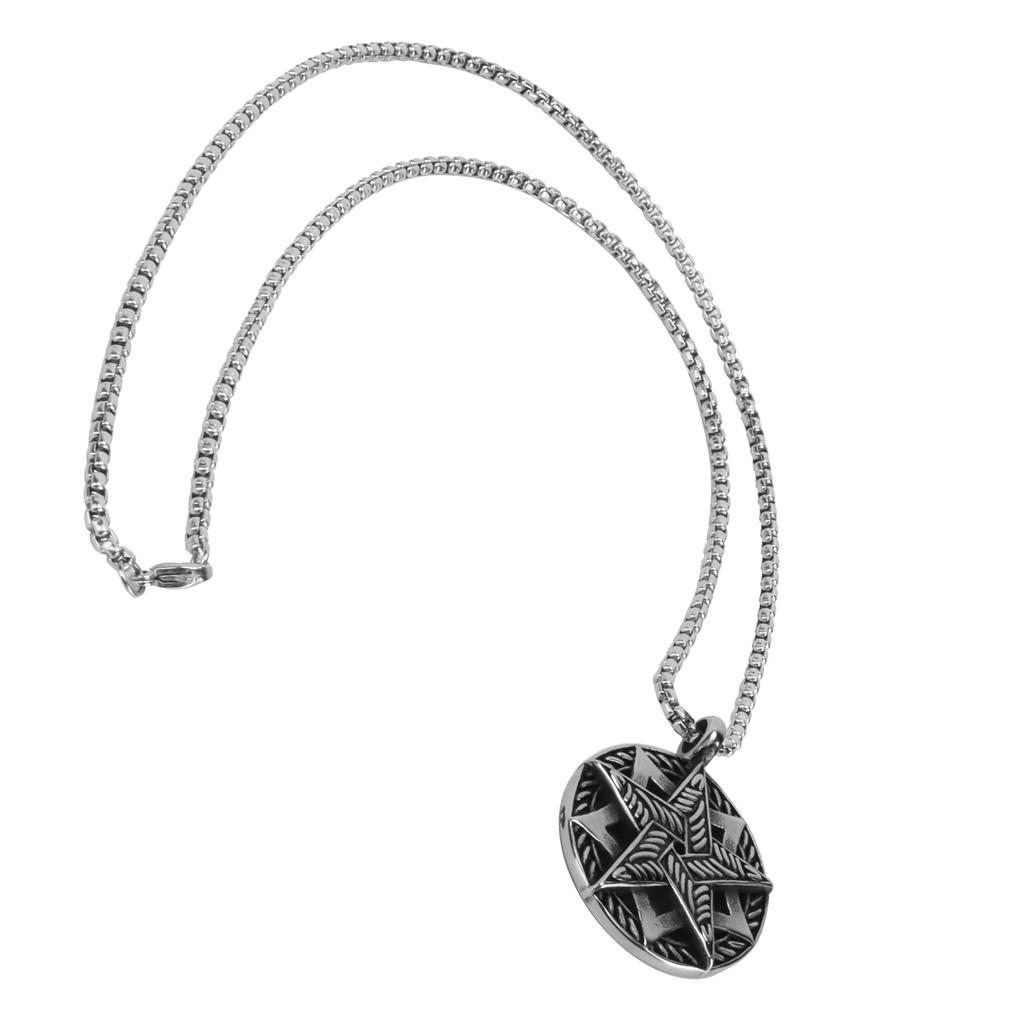 Plain Men s Titanium Steel Necklace Star Shaped Pendant Necklace Neck Decoration Chain
