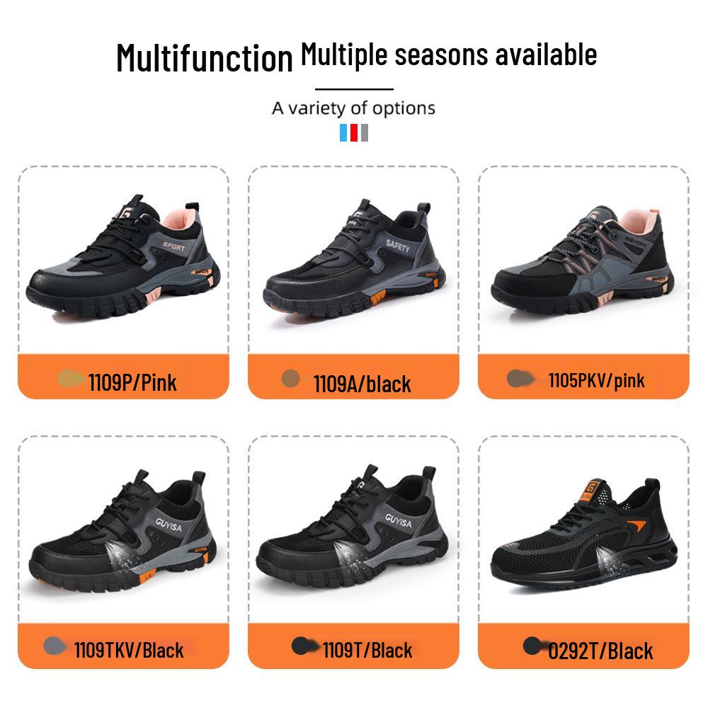 Women's Breathable Steel Toe Safety Shoes - Lightweight, Comfortable, Wear-Resistant, Anti-Smash & Anti-Puncture, Ideal for Summer Work.