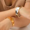 18K Gold High-Gloss Curved Stainless Steel Women's Bracelet with Non-Fading Titanium Steel