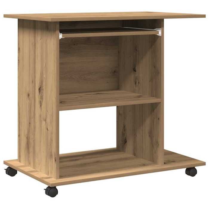 VidaXL Bureau d'ordinateur chêne artisanal 80x50x75 cm bois ingénierie, bureau, bureau de travail, table de bureau, bureau 856053