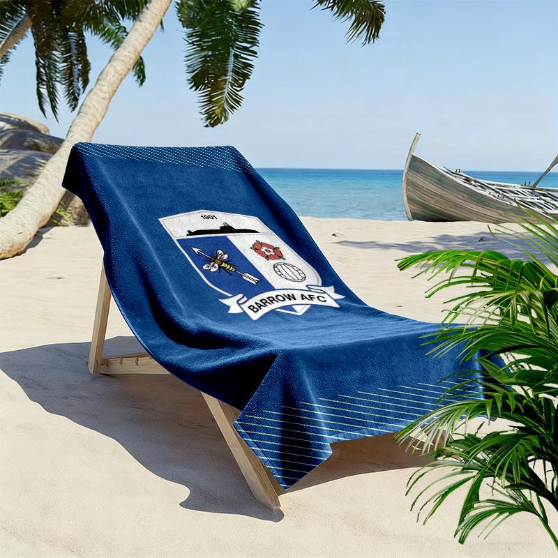 BARROWA FC Print Beach Towel, Large Soft Quick Dry Towel for Beach Camping Swimming