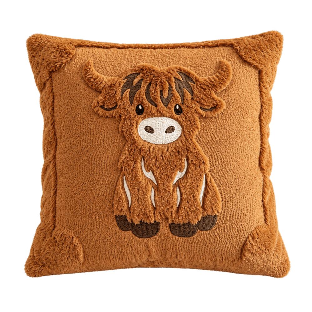 Sofa Bed Decor Highland Cow Pillow Cover 45x45cm Throw Pillow Case Cushion Cover Aesthetic Decor