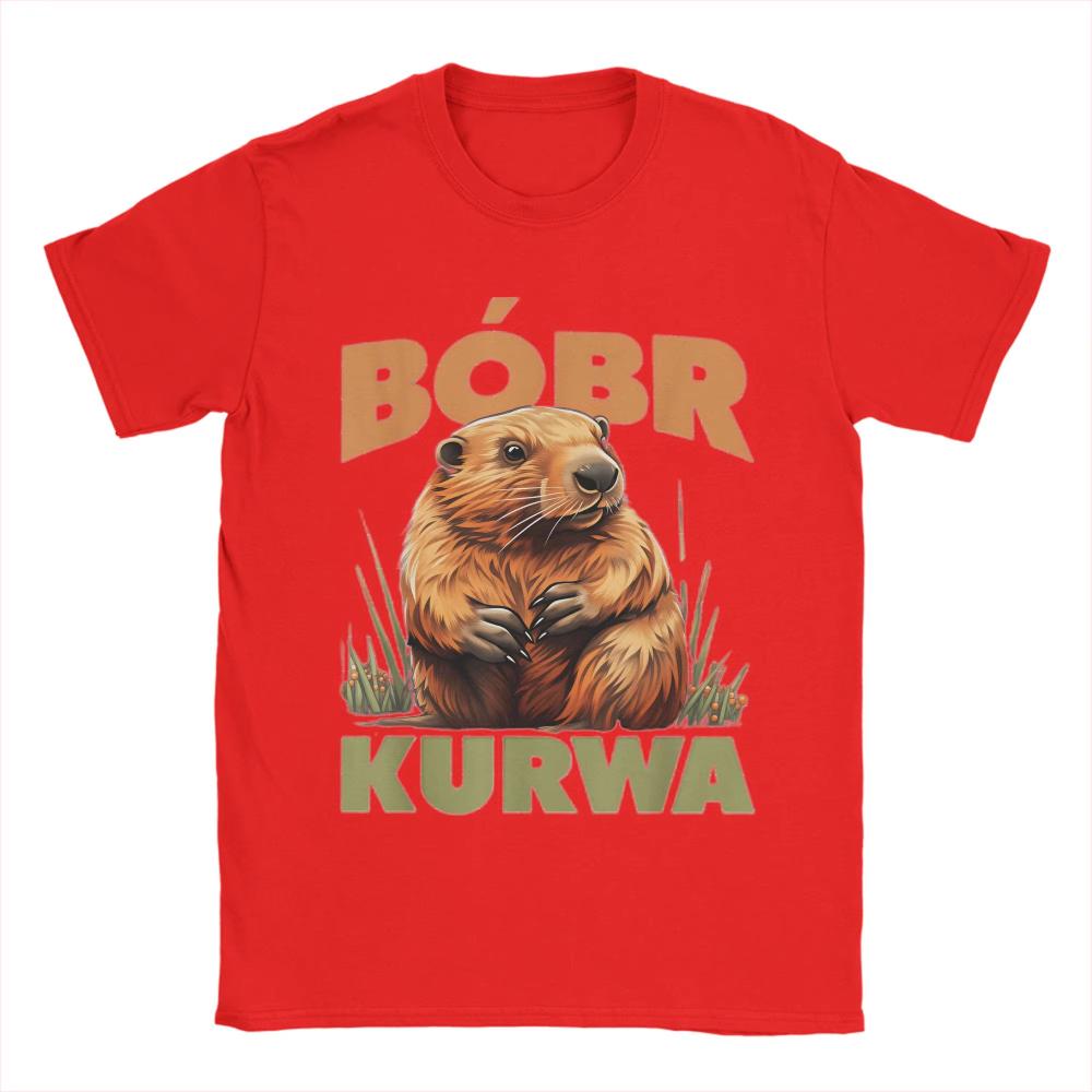 Bober Kurwa Cute Cartoon Meme Printed TShirt Summer Harajuku TShirt Unisex Women Cotton Round Neck Plus Size Clothes Short Sleeve