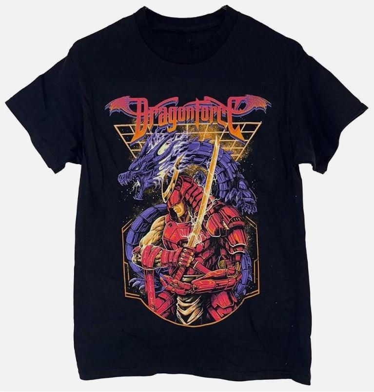 Dragonforce Samurai Dragon T-Shirt Black Color All Size Cotton Adults 2XL