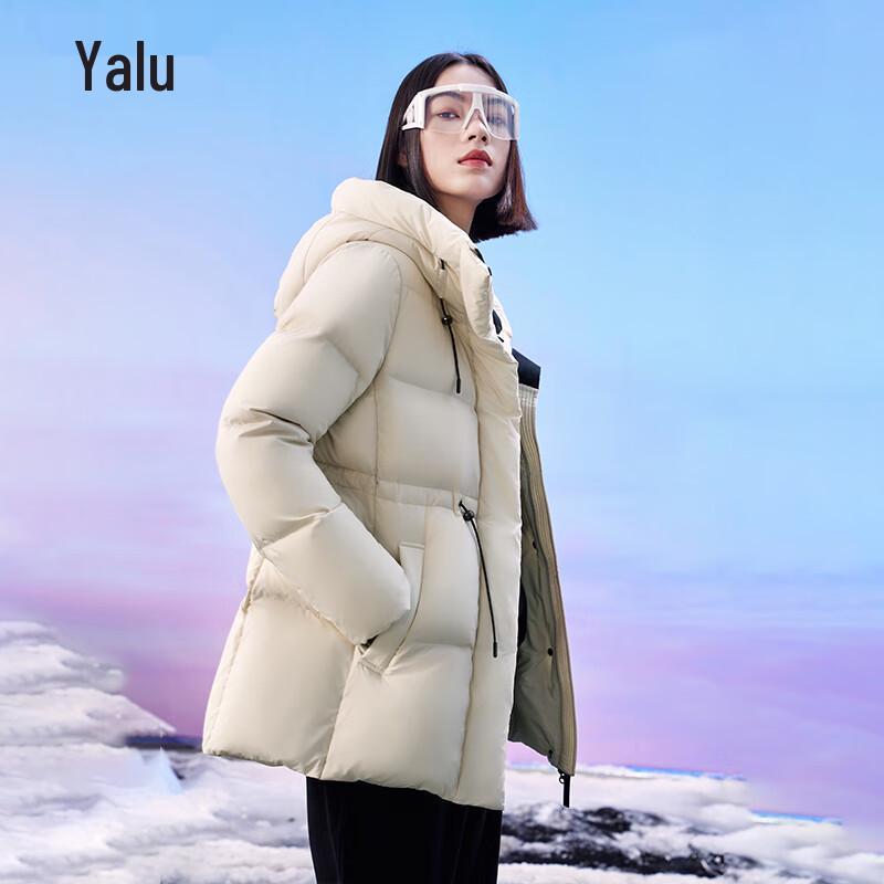Yalu Women's Hooded Mid-Length 95% Duck Down Puffer Jacket