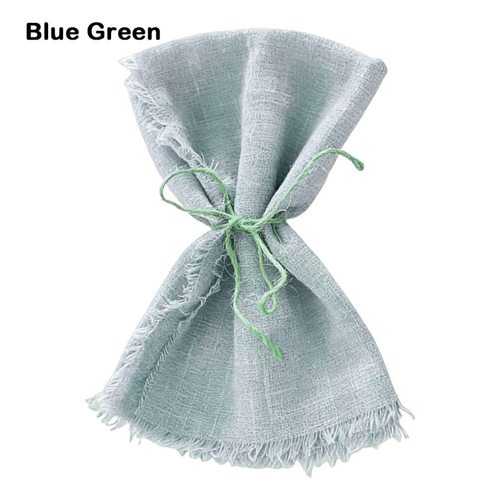 6pcs Sage Green Tassel Napkins Reusable Gauze Napkins Reusable Cloth Napkins  Home Decoration