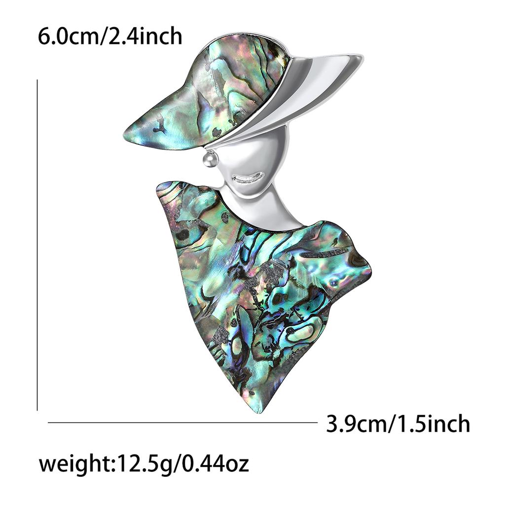 Vintage Enamel Shell Brooch for Women Unisex Lapel Pins Party Accessories Gifts