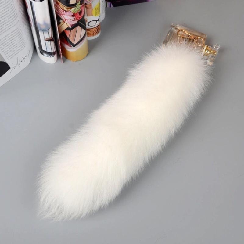 Imitation Furs Foxes Tail Keychain Pendant Toy Car Key Pendant Keyring for Car Keys Bag Backpack Decor Kids Toy Gift