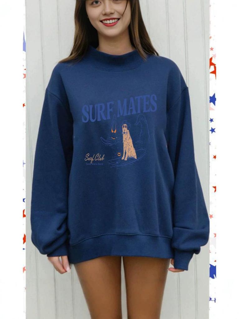 Women's European Long-Sleeve High-Neck Casual Sweatshirt