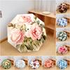 1 STuks Elegante bloemen Rozenparaplu Draagbare Opvouwbare Paraplu IJzeren Frame Gat Bot Structuur Buiten Huis Paraplu