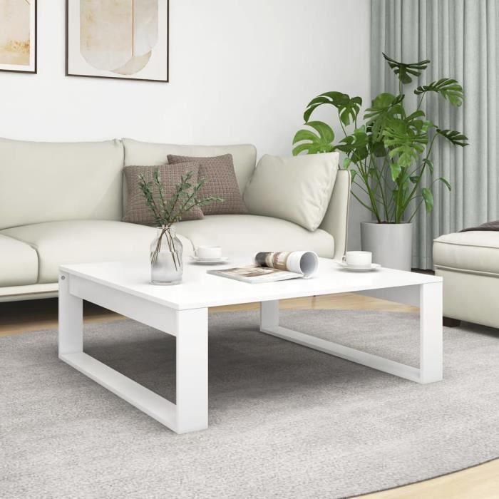 VidaXL Table basse Blanc 100x100x35 cm Aggloméré