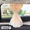 Elegant Lace Car Window Shade With Suction Cups Easy Installation Heat Blocking Regulable Length For Sun Protection