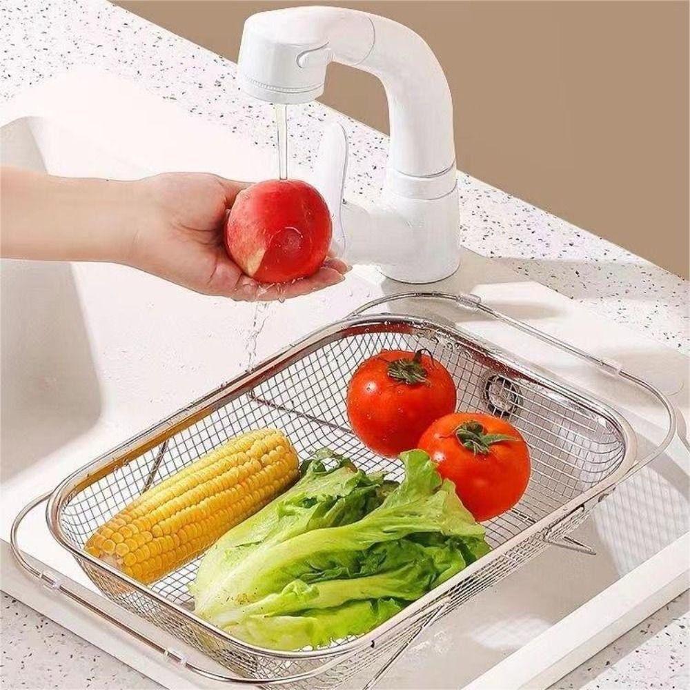 1Pcs Adjustable Length Drainer Basket Vegetables Fruits Strainer for Vegetables Fruits Pasta Dishes