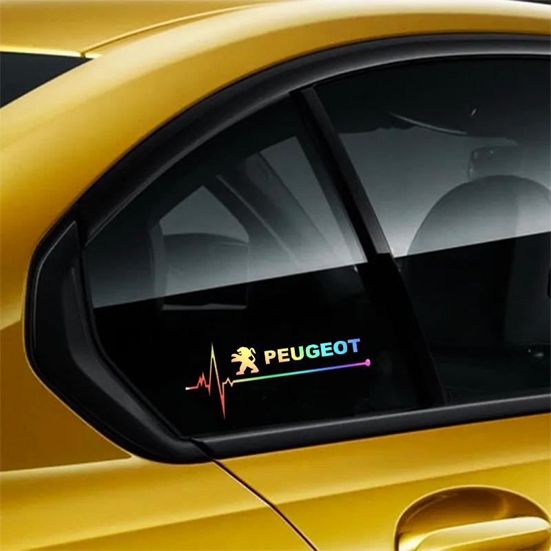 2 car stickers laser reflective decoration suitable for Peugeot 207 208 301 307 308 406 407 408 508 2008 3008 4008 5008 car deco
