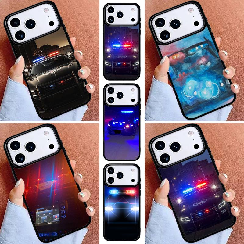 Police Car Soft Phone Case for iPhone 17ProMax 12 13 14 15 16e 17 Pro Max Plus Air Cover