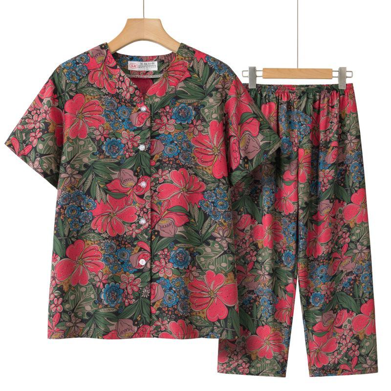 

Summer Loose Fit Shirt for Middle-Aged and Elderly Women XL (105-125 jin)