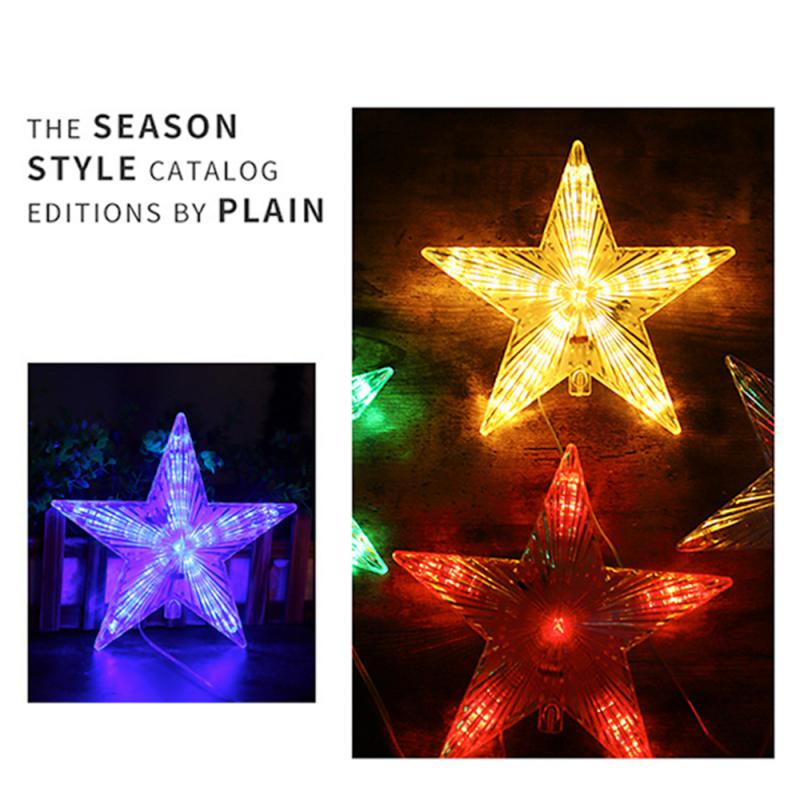 Lumină LED Pentagramă Vârf Pom de Crăciun Lumină LED 2024 Crăciun Luminos Transparent Decorativ Lungime Linie Mufă US