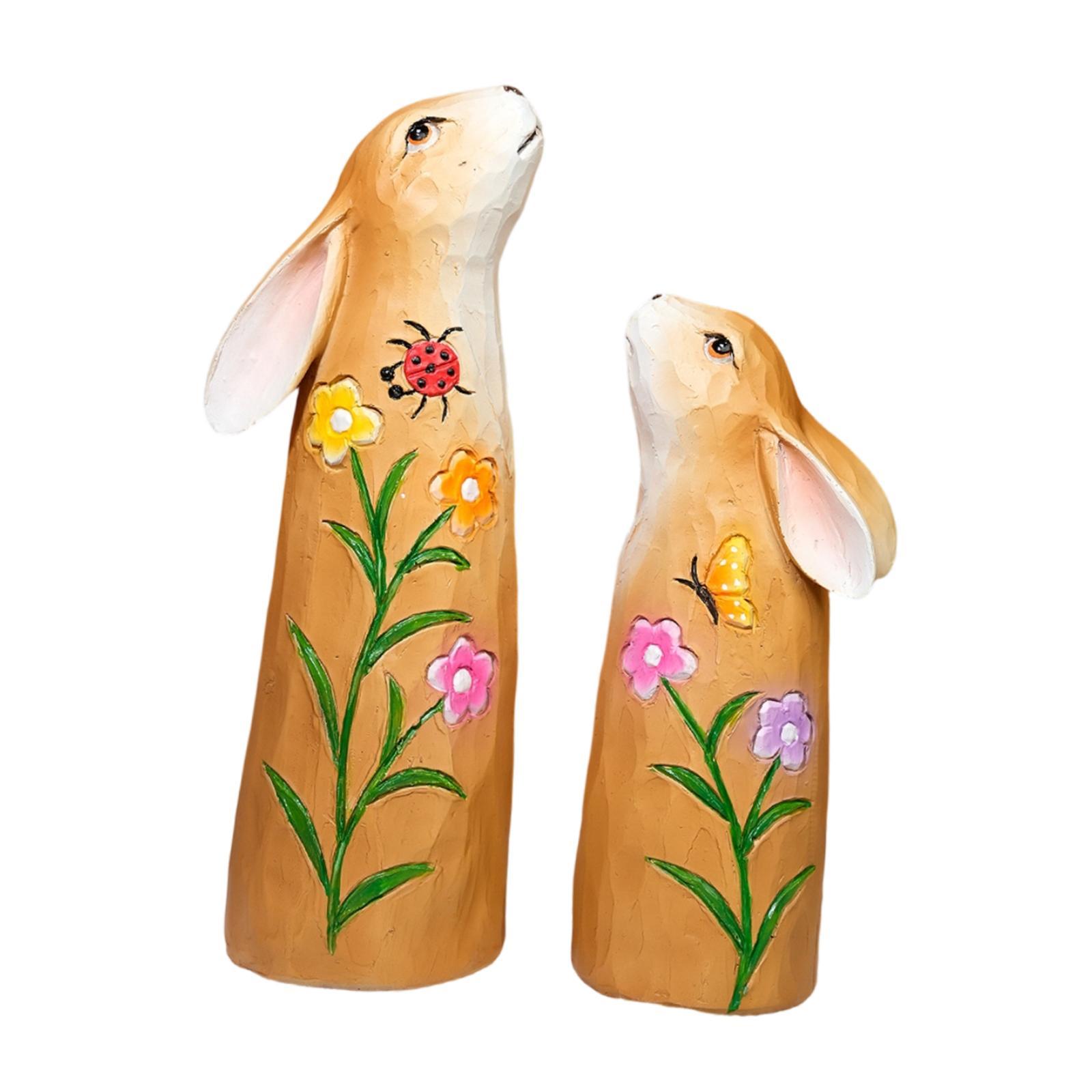 

Easter Rabbit Statue Nordic Style Resin Figurine for Home Garden Patio Miniature Shelf Decoration Artwork оранжевый