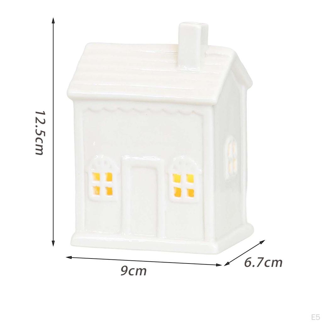 Ceramic Candle Holder DIY with LED Modern Decorative Ornaments White Figures Ornament for Desktop