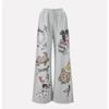 Women's Trendy Loose Fit Hip Hop Sweatpants with Personality Print - Street Dance, Jazz, and Hiphop Style