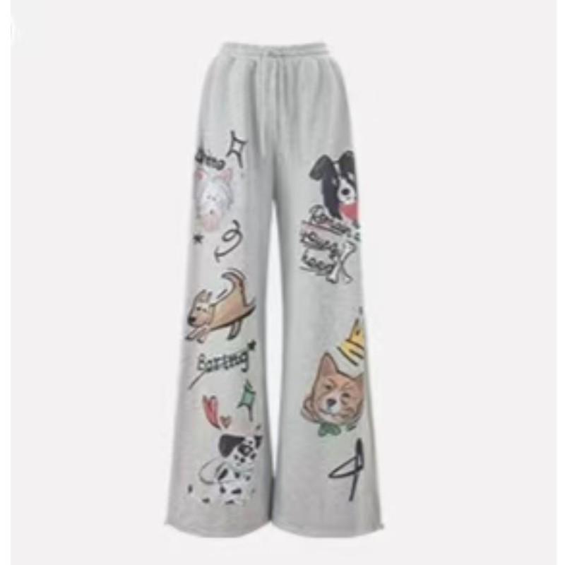 Women's Trendy Loose Fit Hip Hop Sweatpants with Personality Print - Street Dance, Jazz, and Hiphop Style