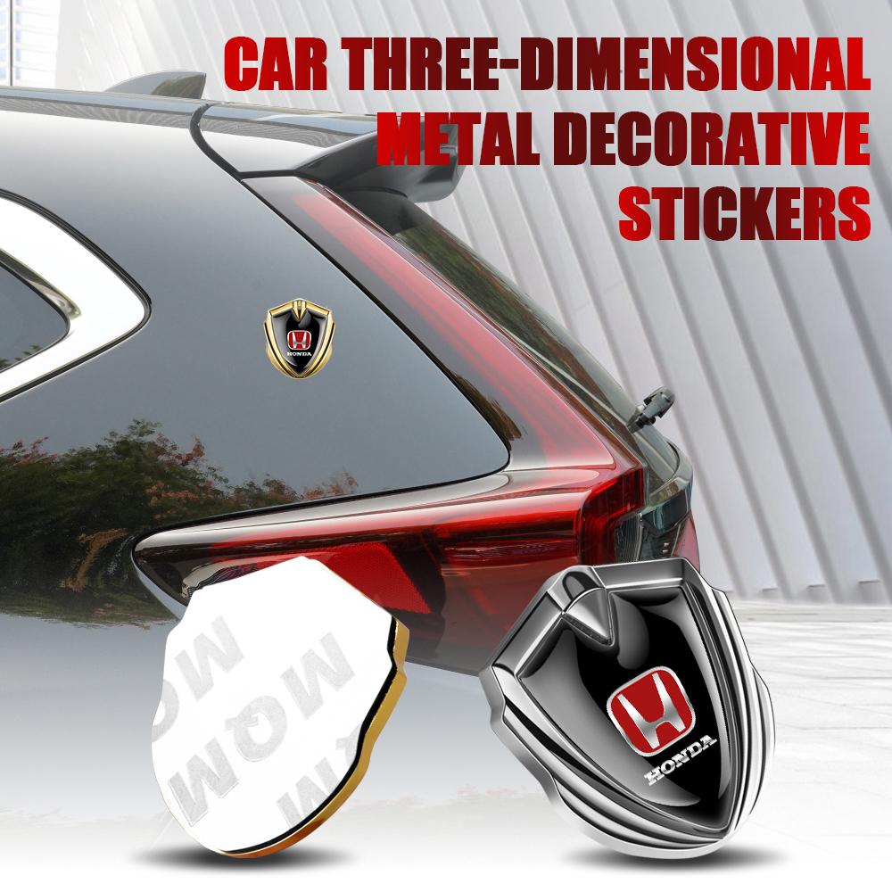 3D Metal Car Badge Stickers Body Trunk Emblem Decoration Decal For Honda Civic Accord Fit Jazz Pilot CRV Odyssey Passport City