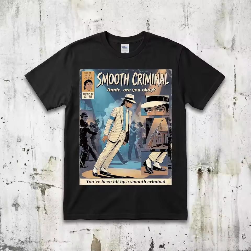 2026 Summer Fashion High Quality Y2K Neutral Gothic Loose Cotton T shirt, Pop Star Michael Jackson Gift for Fans T shirt