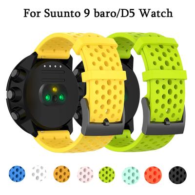 Silicone Watchband Strap for Suunto Spartan Sport Wrist Hr for Suunto 9/9 Baro/suunto7/ D5 Watch 24mm Replacement Band Bracelet