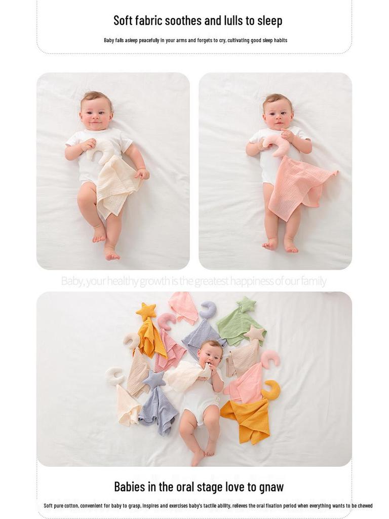 Baby Teething Comforter Puppet: Cotton Star & Moon Sleep Aid