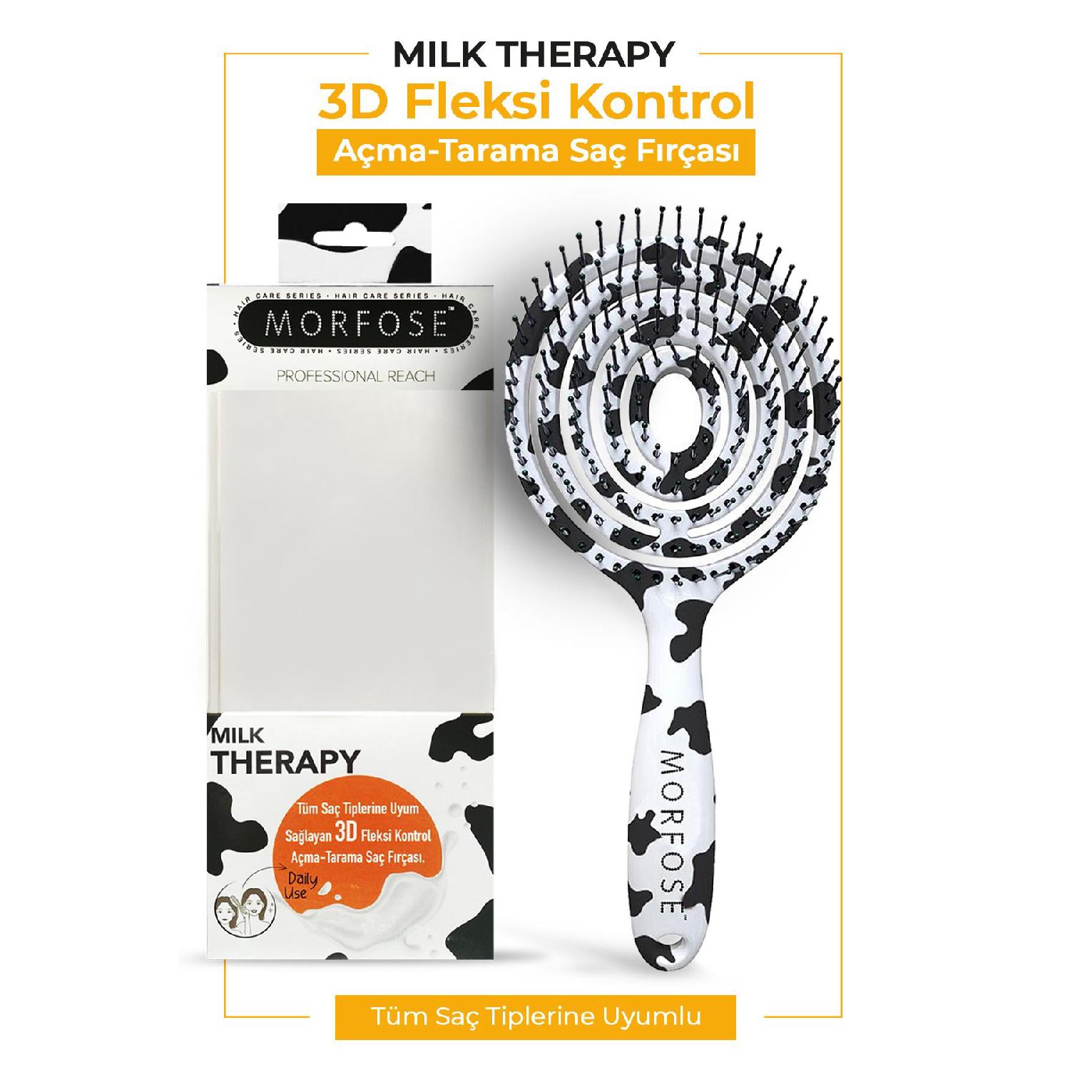 

Трехмерная овальная щетка для волос Milk Therapy — легкая расческа, для всех типов волос белый