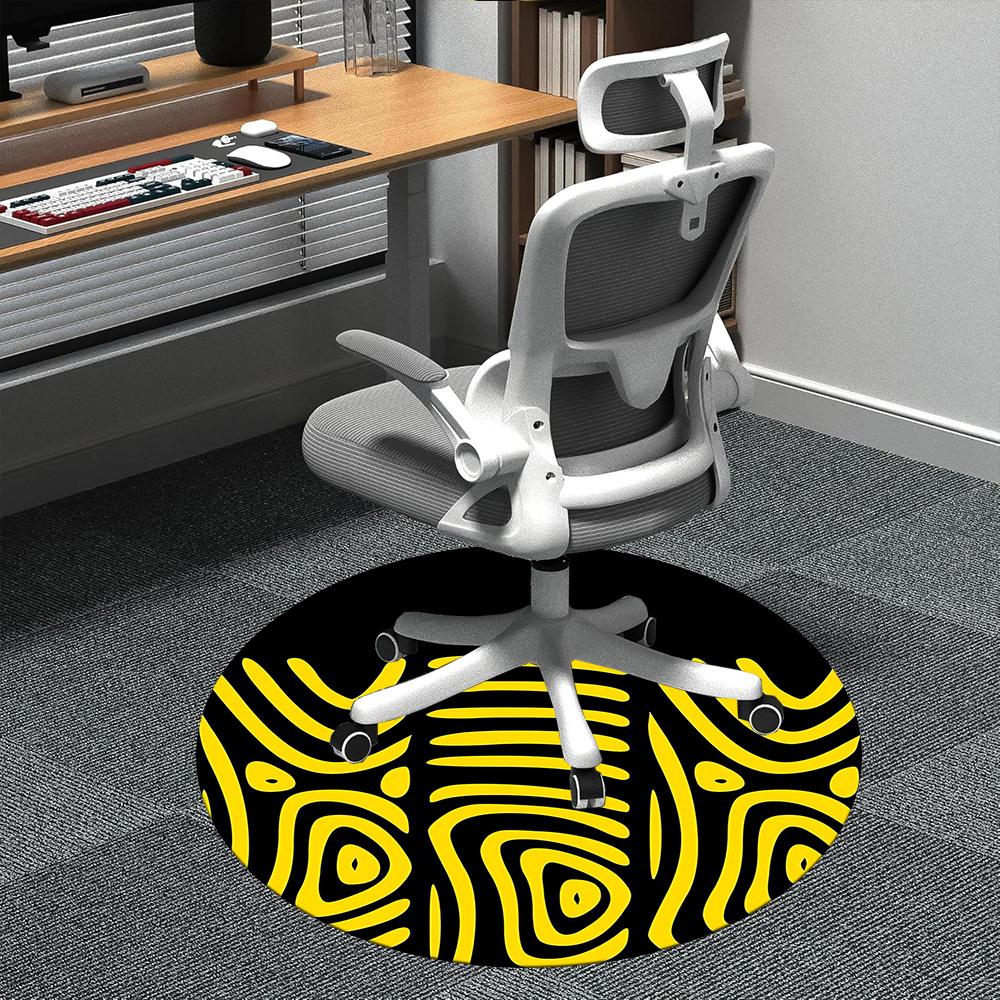 1pc Zebra Stripes Office Round Area Rug, Indoor Mat Suitable ForOffice, Under Office Chairs Bedroom Living Room Home Decor, Room Deco 060