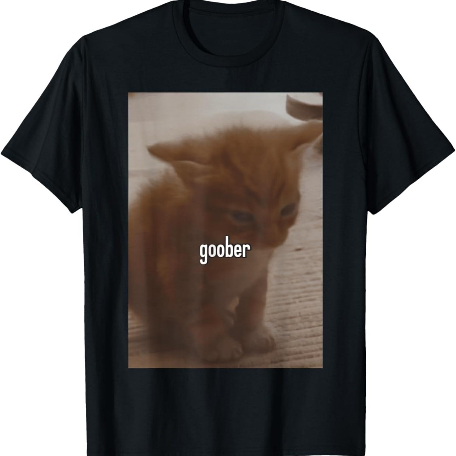 FUNNY MEME CUTE Goober Cat Silly Cat Men Women Girls Kids T-Shirt S