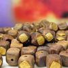 5Pcs Handmade Wooden Square Beads with Yellow Copper Accents, Stylish Minimalist Yellow Fortune God Loose Beads for DIY Necklace, Jewelry Making 8×8mm