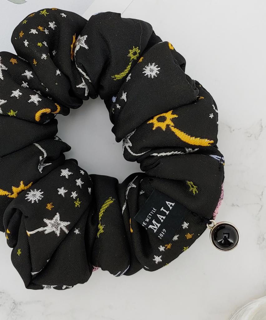 Maia Milky Way Star Jacquard Hair Scrunchie-Pink