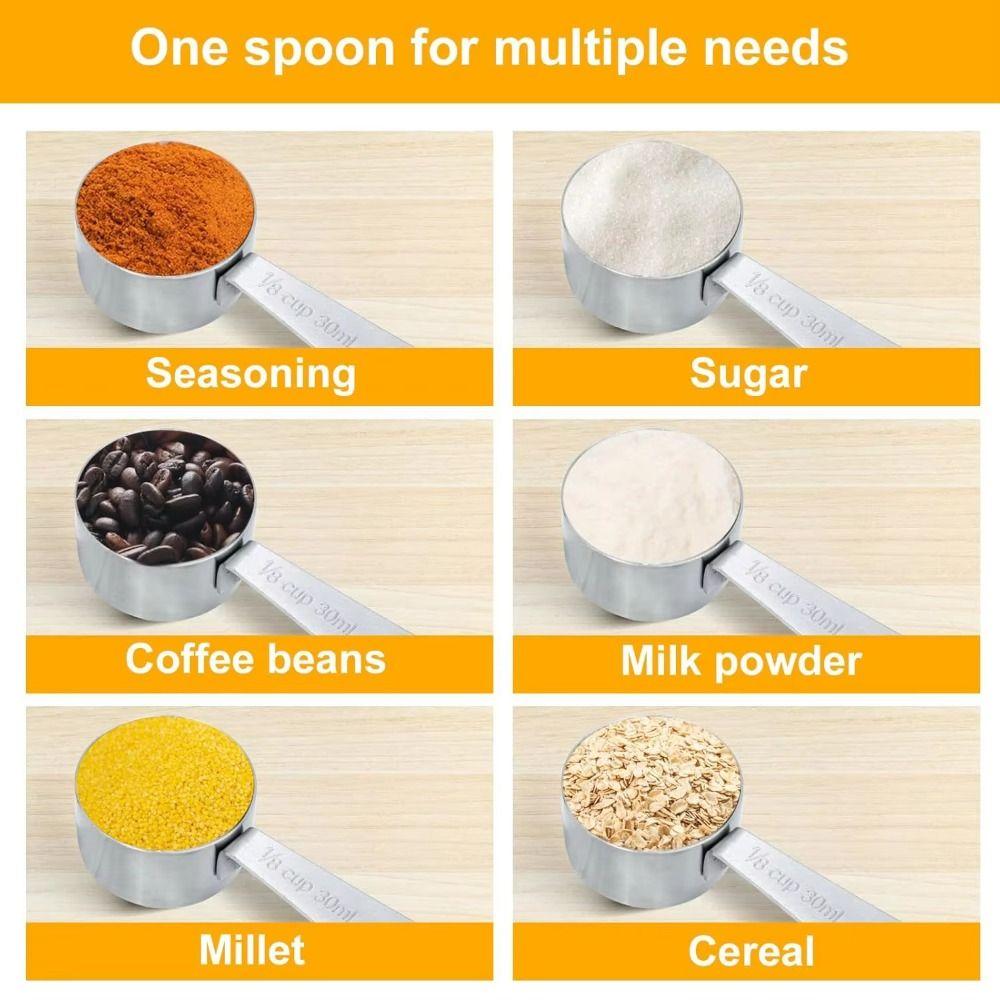 Stainless Steel Small Tablespoon 30ml Capacity Coffee Scoops Multi-functional Measuring Spoon Teas