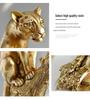 Gold Leopard Ornament: European Creative Art for Hotel and Office Entrances