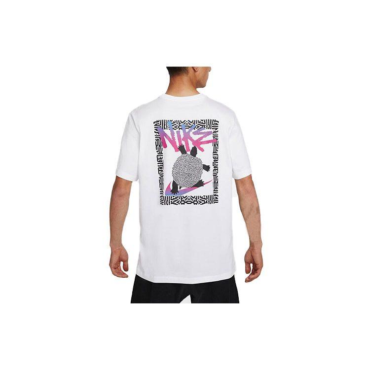 Nike T Shirts Men's White Crew Neck Moderate Straight Fit DQ1408-100