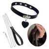 Sexy Necklace Collar Leather  Cosplay Heart Collars And Leash Set For Women Bondage Gothic Choker Accessories