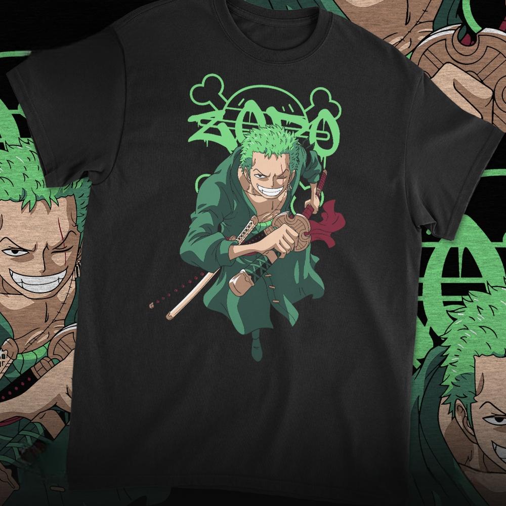 

2026 anime One Piece Zoro Graphic Unisex TShirt Oversized 100 Cotton Unisex ONeck Short Sleeve Y2k Women Streetwear Popular Tee 4XL