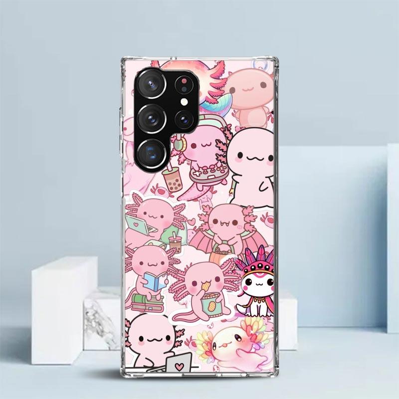 Cute Axolotl Kawaii Soft Cover for Samsung Galaxy S25 Edge S26 S24 S23 Ultra Phone Case S22 S21 Plus S20 FE Print Pattern Shell