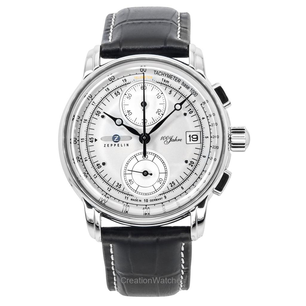 

Чоловічий годинник Zeppelin 100 Jahre Chronograph Leather Dial Quartz 86701 срібний