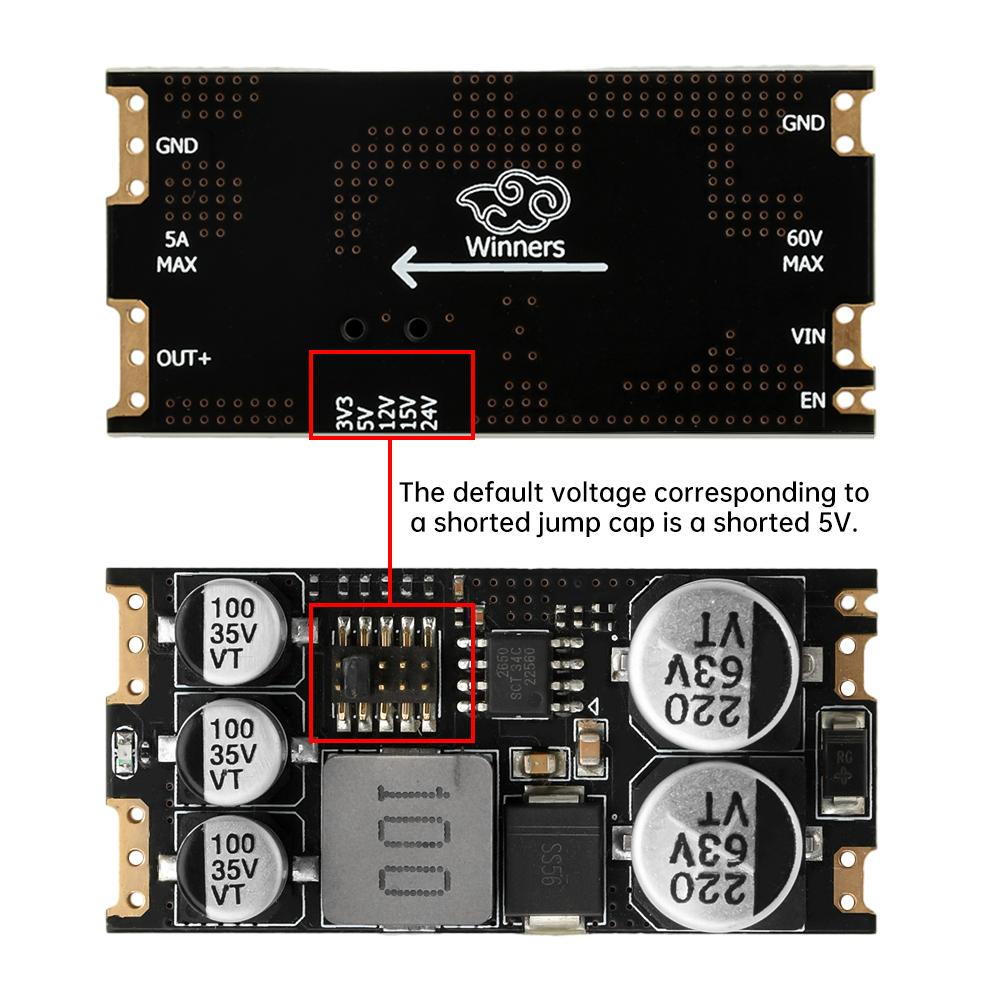 DC-DC DC Step-Down Power Module 5-55V Input 3.3V/5V/12V/15V/24V 5A Output Support SMD Plug-in Leads Buck Converter