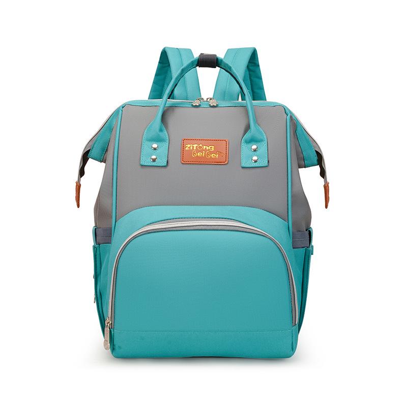 2025 Korean Style Mommy Backpack: Multifunctional Fashion Canvas Color Block Bag with Baby Bottle Holder