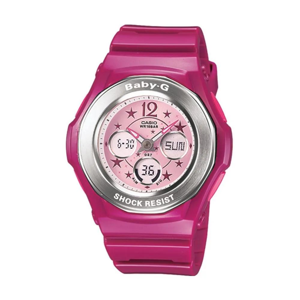 G-SHOCK BABY-G Hot Pink Silver Women s Jelly Watch Resin Watch BGA-104-4B2
